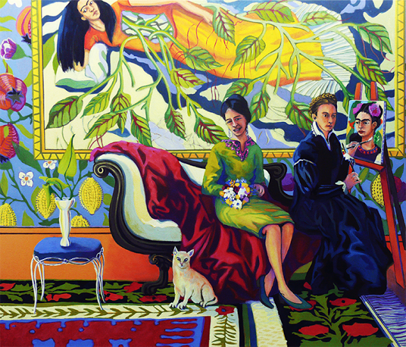 Beate Blankenhorn - Malerei - Eitempera auf Leinwand - Die Wurzeln der Weiblichkeit - Künstlerinnen: Frida Kahlo, Eva Hesse, Sofonisba Anguissola