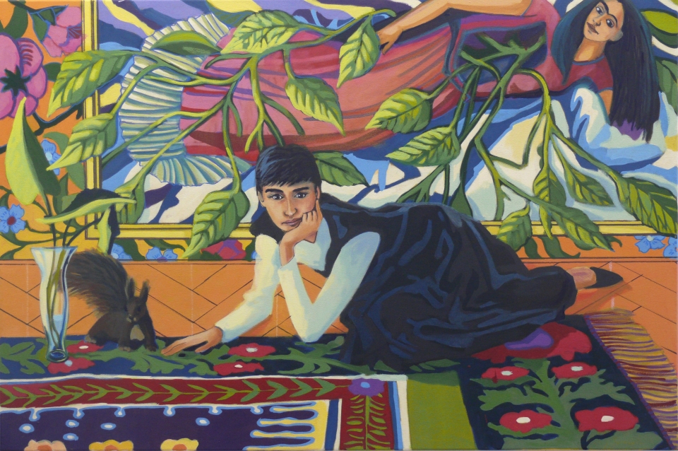Beate Blankenhorn - Malerei - Eitempera auf Leinwand - Frida, Audrey und die Seele ist ein Eichhörnchen
