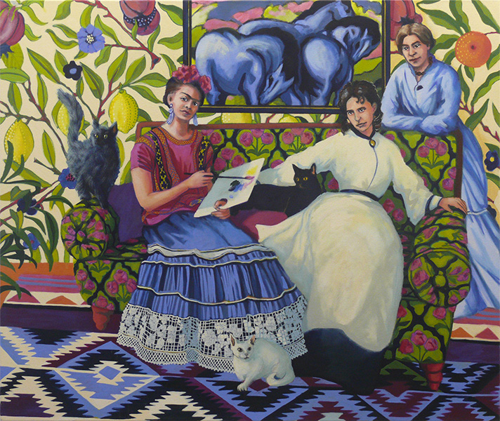 Beate Blankenhorn - Malerei - Eitempera auf Leinwand - Malerinnen unter sich: Frida, Berthe und Paula
