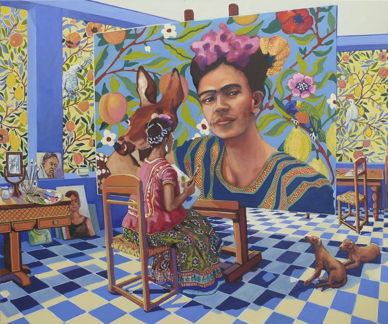 Beate Blankenhorn - Malerei - Eitempera auf Leinwand - Frida malt Frida